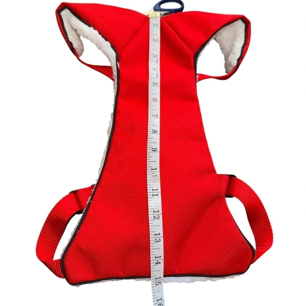 Four Paws Red Fleece-Lined Dog Harness Jacket Small-Med 11x15 Cozy Winter